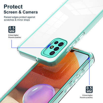 For Samsung Galaxy A71 4G SM-A715 TPU PC Phone Case 3-in-1 Clear Phone Cover with Camera Frame