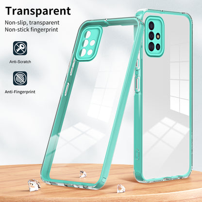 For Samsung Galaxy A71 4G SM-A715 TPU PC Phone Case 3-in-1 Clear Phone Cover with Camera Frame