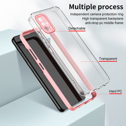 For Samsung Galaxy A71 4G SM-A715 TPU PC Phone Case 3-in-1 Clear Phone Cover with Camera Frame