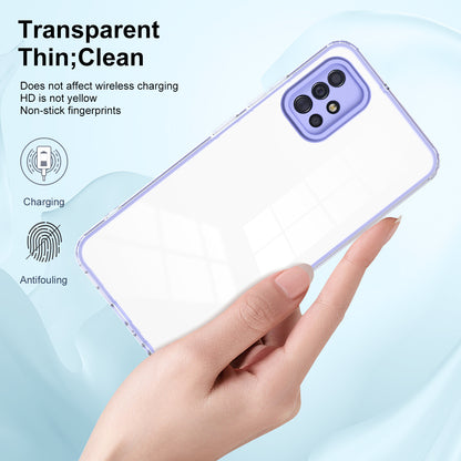 For Samsung Galaxy A71 4G SM-A715 TPU PC Phone Case 3-in-1 Clear Phone Cover with Camera Frame