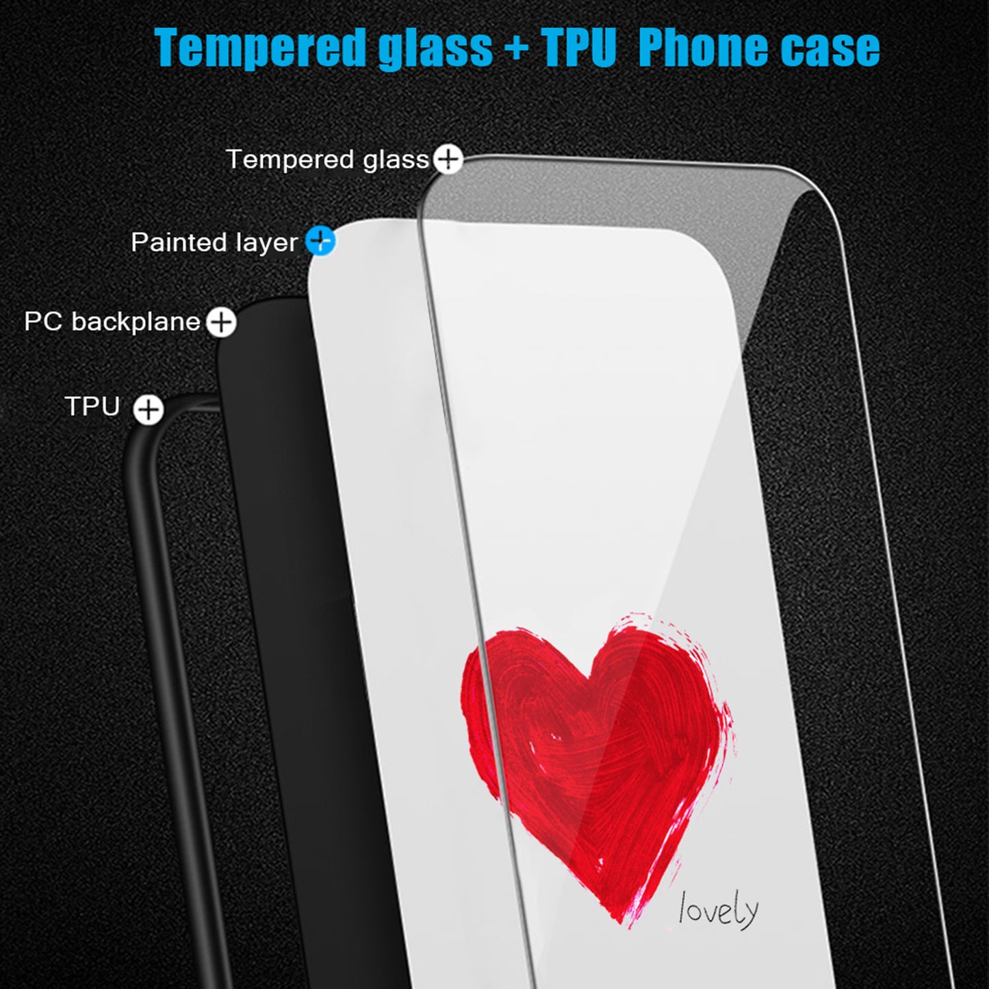 For Infinix Hot 20S 4G Tempered Glass Back Cover PC+TPU Pattern Printing Phone Case