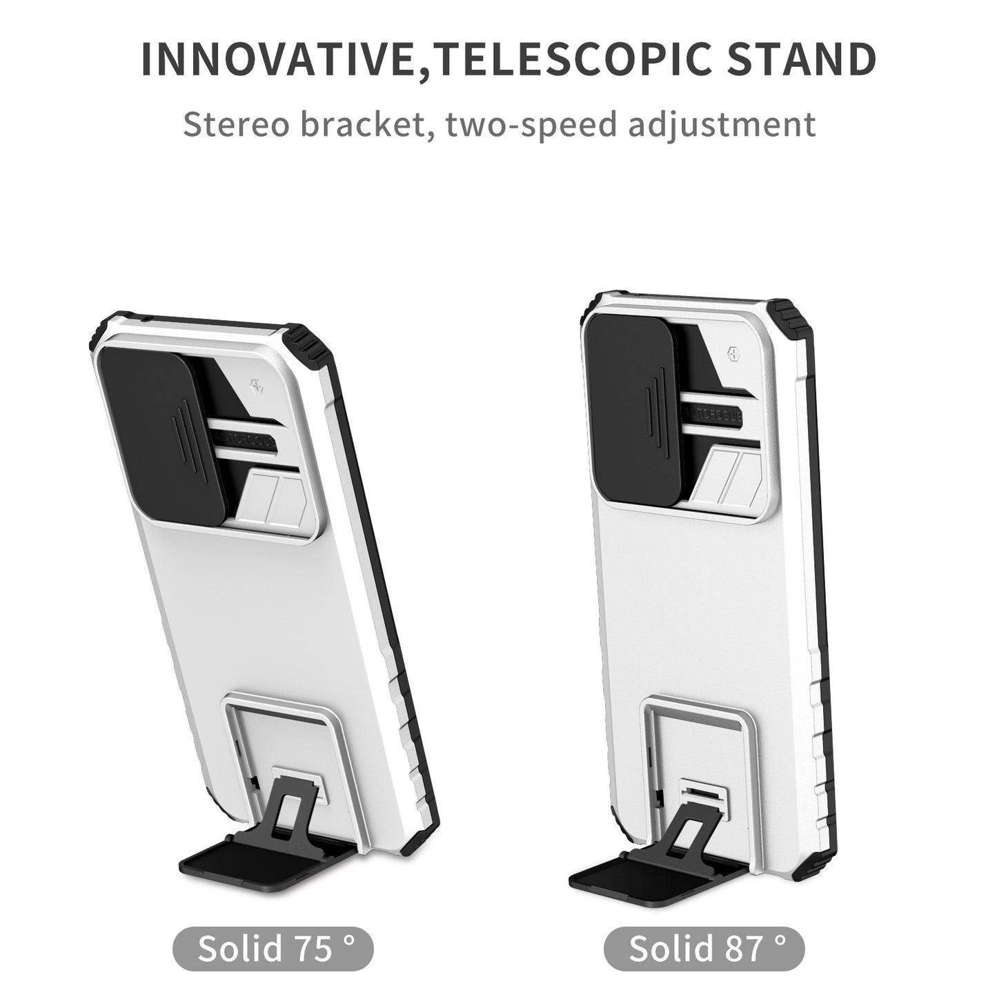 For Samsung Galaxy A54 5G Kickstand Case Anti-scratch PC + TPU Phone Protector with Slide Camera Cover