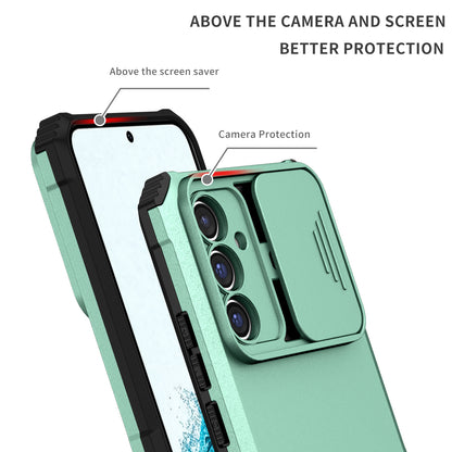 For Samsung Galaxy A54 5G Kickstand Case Anti-scratch PC + TPU Phone Protector with Slide Camera Cover