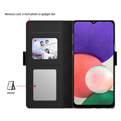 For Samsung Galaxy M54 5G / F54 5G Anti-scratch PU Leather Stand Case Mirror Design Card Holder Phone Cover