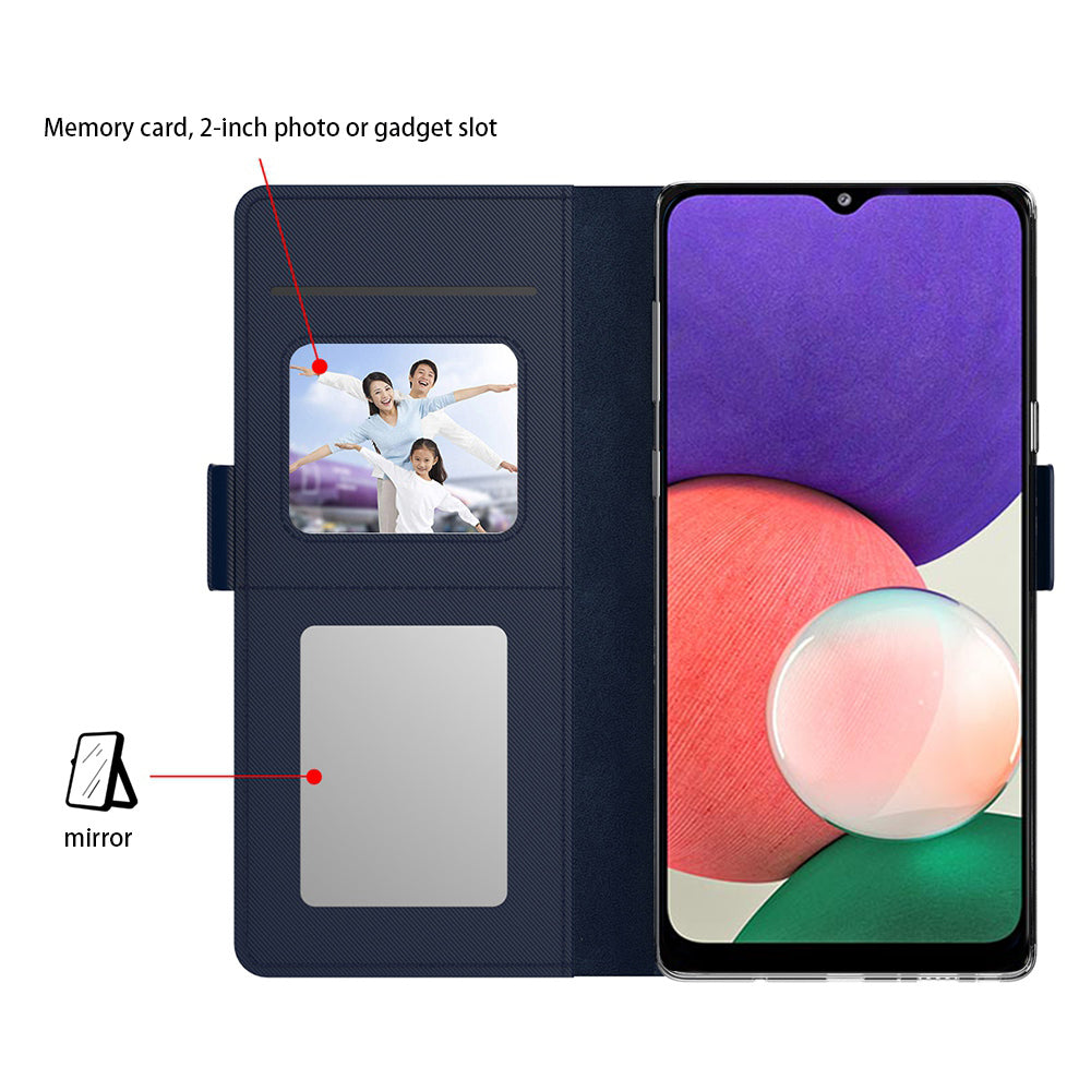 For Samsung Galaxy M54 5G / F54 5G Anti-scratch PU Leather Stand Case Mirror Design Card Holder Phone Cover