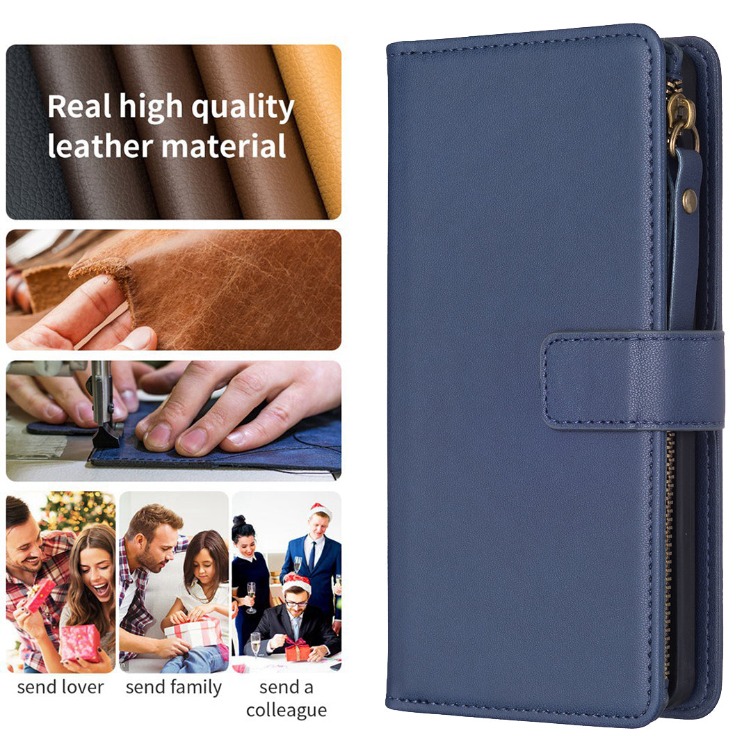 BF Style-19 for Motorola Edge 40 5G PU Leather Wallet Case Stand Anti-drop Cover with Zipper Pocket