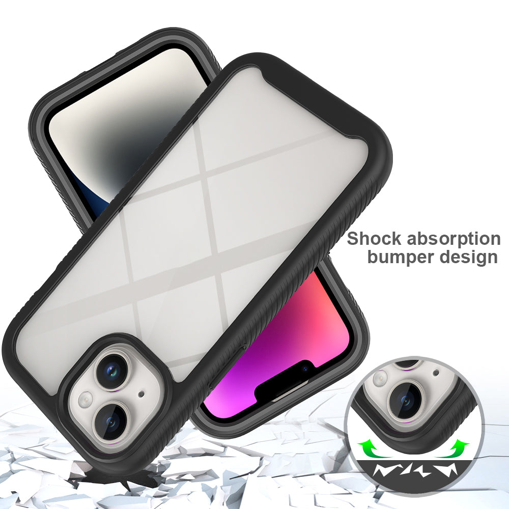 For iPhone 15 Protective Cover Acrylic+PC+TPU Shockproof Phone Case