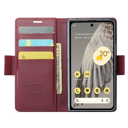 CASEME 023 Series For Google Pixel Fold RFID Blocking PU Leather Case Cell Phone Stand Wallet Cover