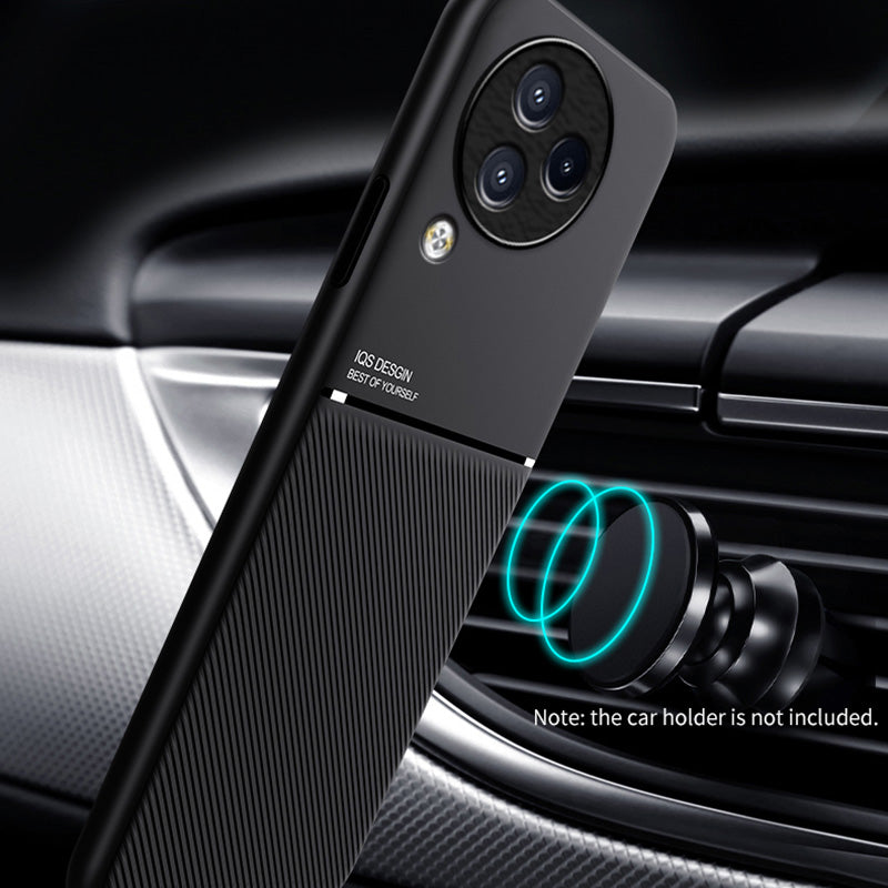 Lines Imprinted Phone Cover for Xiaomi Civi 3 5G , Leather+TPU Case with Built-in Magnetic Holder Metal Sheet