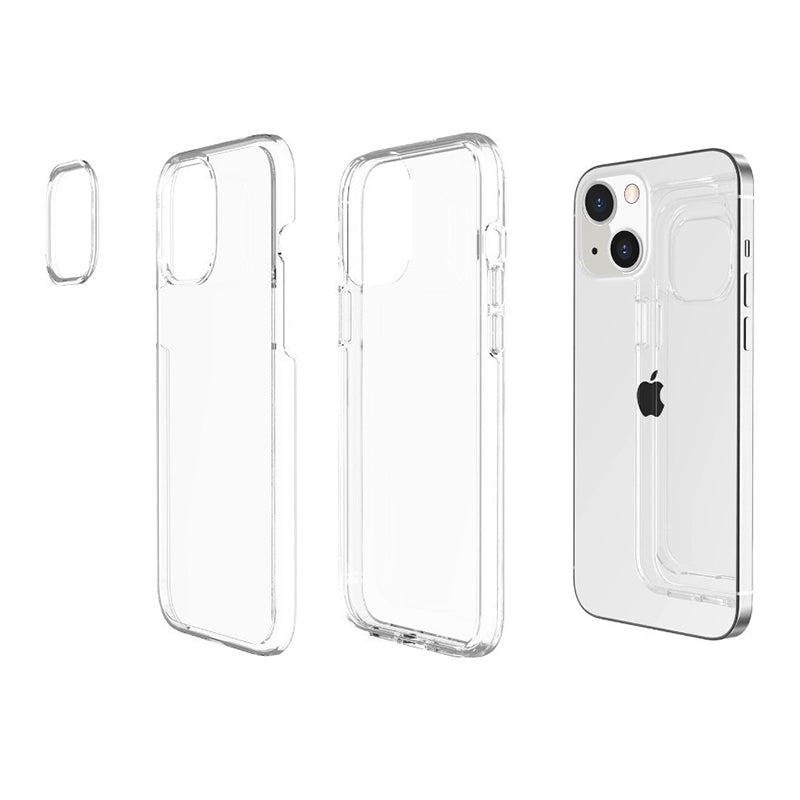 For iPhone 15 Pro Max Slim-Fit Hard Phone Case Clear PC + TPU Cell Phone Cover Shell