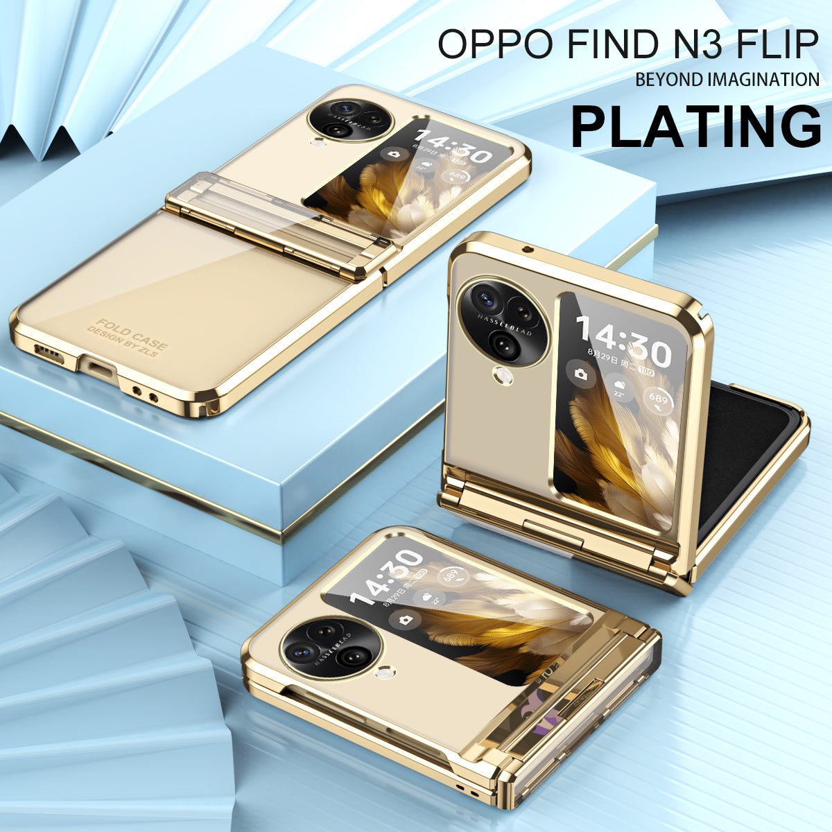 For Oppo Find N3 Flip 5G Case Hard PC Electroplating Clear Phone Cover