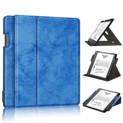 For Amazon Kindle Scribe Solid Color Tablet Case Textured Surface Anti-scratch Magnetic Absorption Tablet Cover with 360-degree Rotary Kickstand