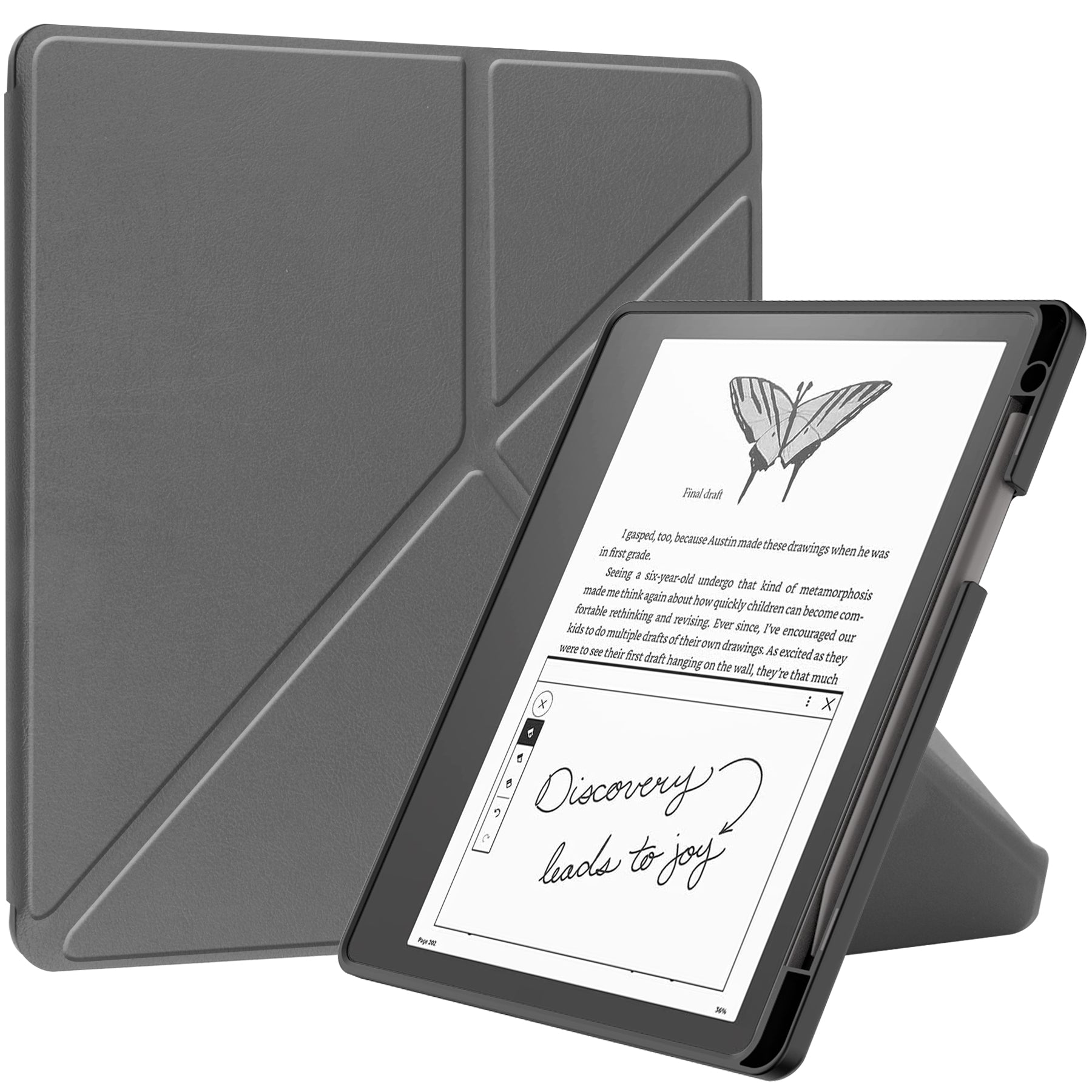 For Amazon Kindle Scribe Origami Stand PU Leather+TPU E-book Reader Case Shockproof E-Reader Cover with Auto Wake / Sleep