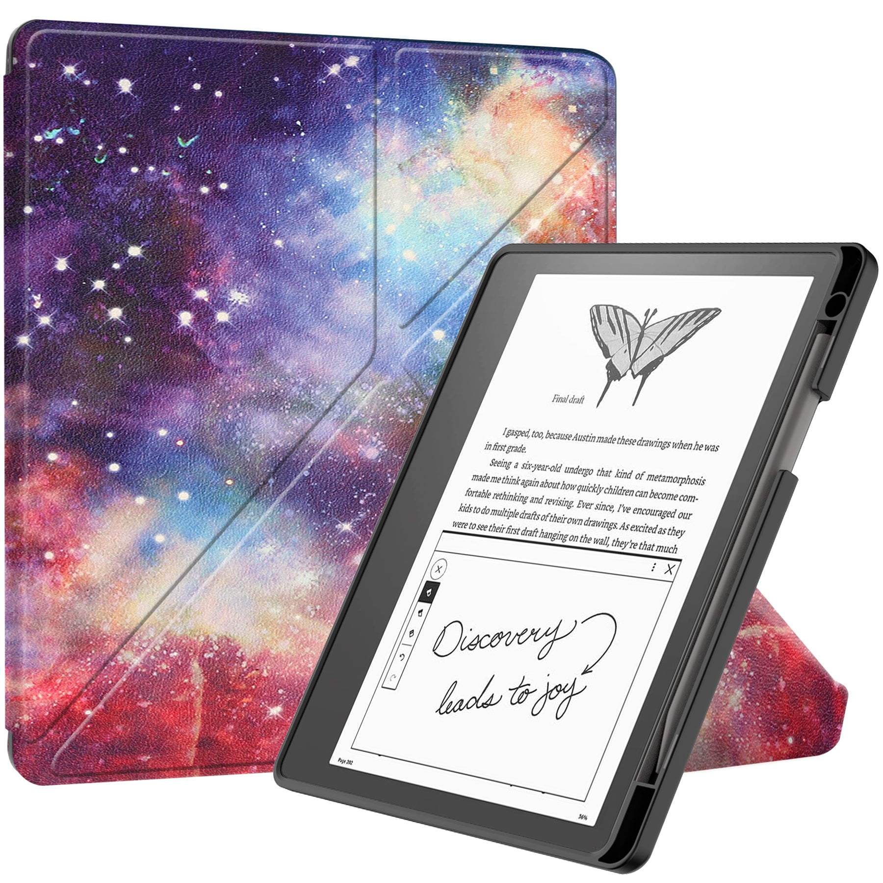 For Amazon Kindle Scribe Pattern Printing Design Leather E-Reader Case Origami Stand Cover E-book Reader Shell with Auto Wake / Sleep