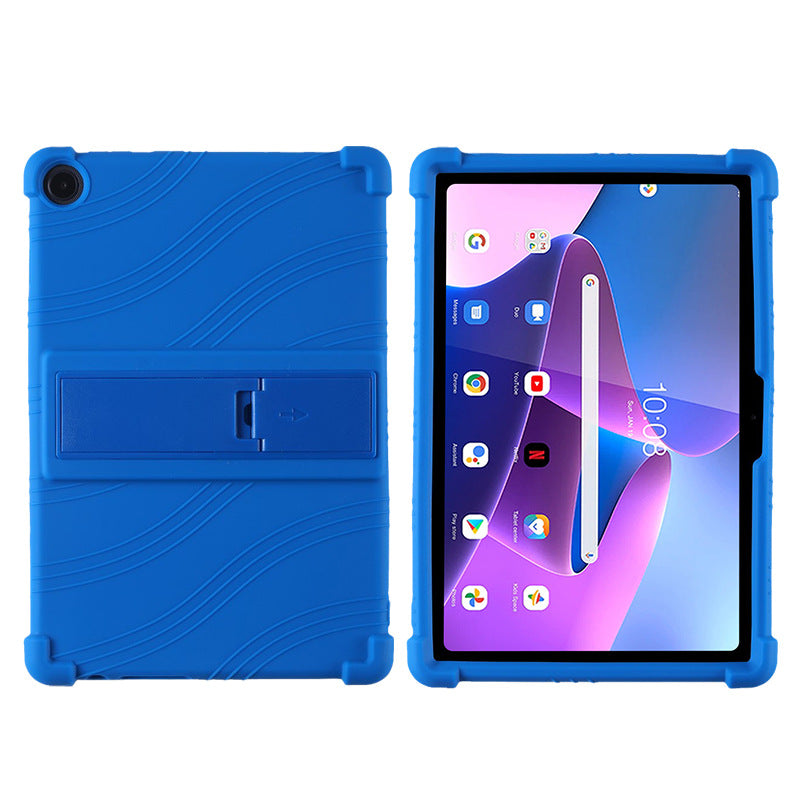 For Lenovo Tab M10 (Gen 3) / TB-328XU Anti-drop Tablet Case Anti-scratch Silicone Tablet Cover with Kickstand