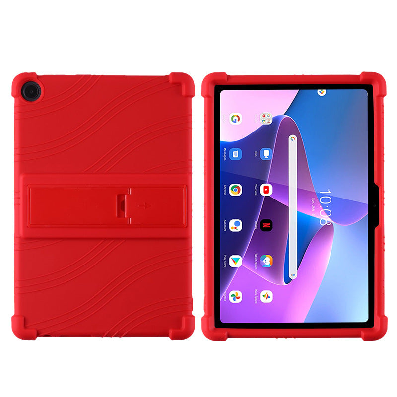 For Lenovo Tab M10 (Gen 3) / TB-328XU Anti-drop Tablet Case Anti-scratch Silicone Tablet Cover with Kickstand