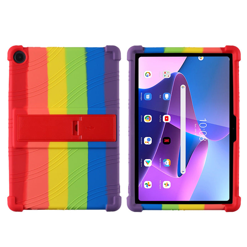 For Lenovo Tab M10 (Gen 3) / TB-328XU Anti-drop Tablet Case Anti-scratch Silicone Tablet Cover with Kickstand