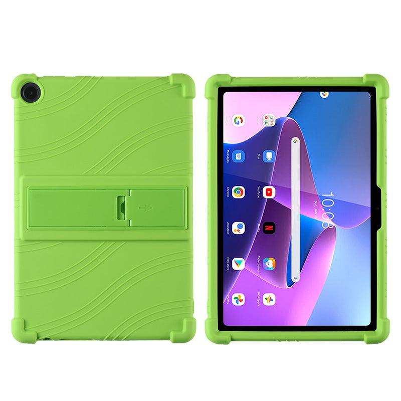 For Lenovo Tab M10 (Gen 3) / TB-328XU Anti-drop Tablet Case Anti-scratch Silicone Tablet Cover with Kickstand