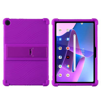 For Lenovo Tab M10 (Gen 3) / TB-328XU Anti-drop Tablet Case Anti-scratch Silicone Tablet Cover with Kickstand