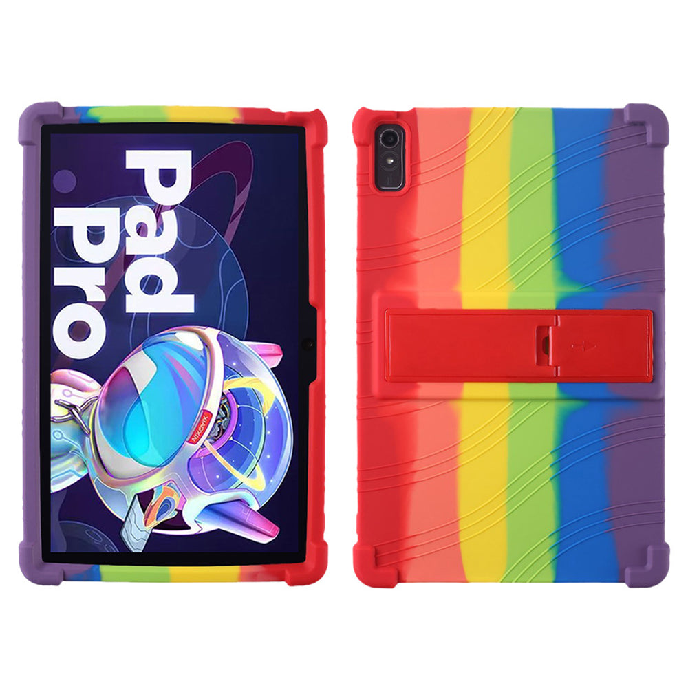 For Lenovo Pad Pro 2022 TB138FC / TB132FU Silicone Tablet Case Multi-Angle Kickstand Protective Cover