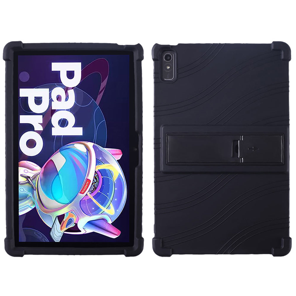 For Lenovo Pad Pro 2022 TB138FC / TB132FU Silicone Tablet Case Multi-Angle Kickstand Protective Cover