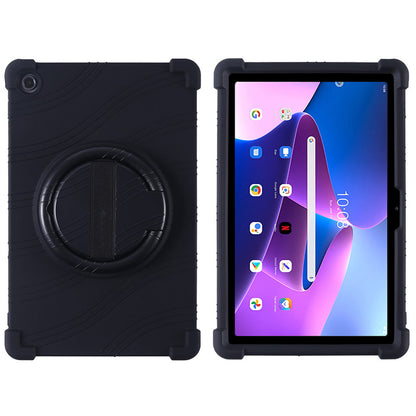 For Lenovo Tab M10 Plus (3rd Gen) / Xiaoxin Pad 2022 10.6 inch 125FU / 128FU Silicone Protective Cover Rotary Hand Grip Kickstand Shockproof Tablet Case