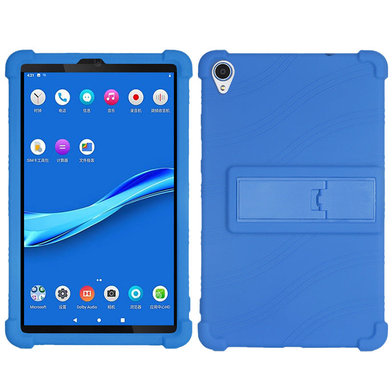 For Lenovo Tab M8 (FHD) TB-8505 / TB-8705 Kickstand Silicone Tablet Case Anti-Slip Kids Friendly Shockproof Soft Cover