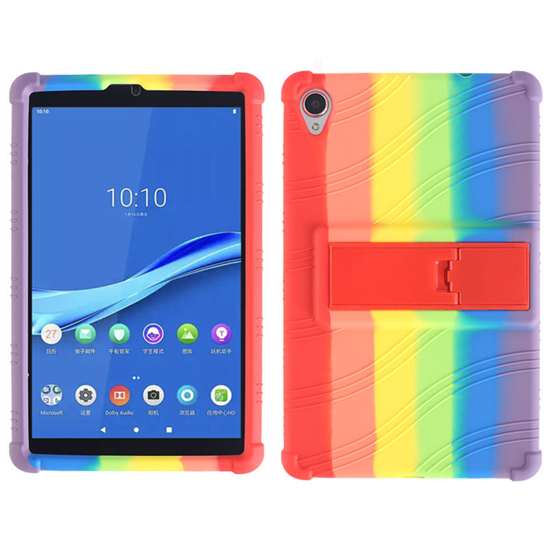 For Lenovo Tab M8 (FHD) TB-8505 / TB-8705 Kickstand Silicone Tablet Case Anti-Slip Kids Friendly Shockproof Soft Cover