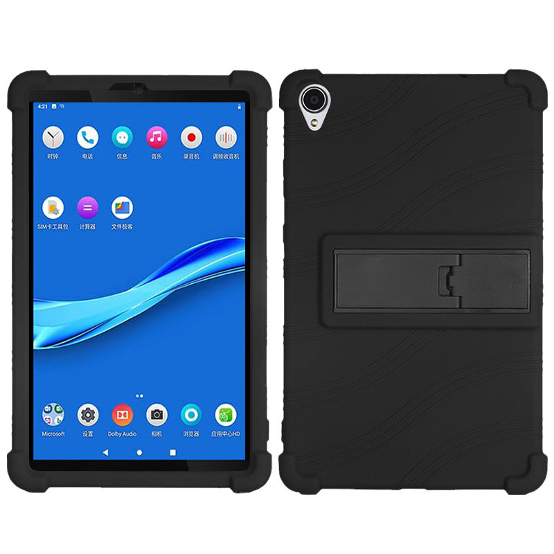 For Lenovo Tab M8 (FHD) TB-8505 / TB-8705 Kickstand Silicone Tablet Case Anti-Slip Kids Friendly Shockproof Soft Cover