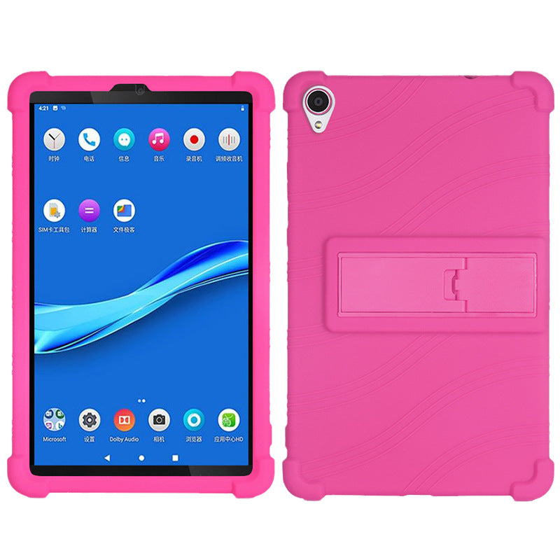 For Lenovo Tab M8 (FHD) TB-8505 / TB-8705 Kickstand Silicone Tablet Case Anti-Slip Kids Friendly Shockproof Soft Cover