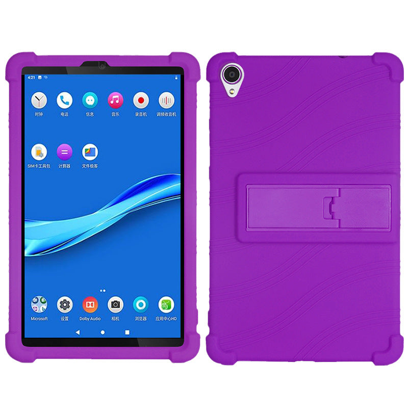 For Lenovo Tab M8 (FHD) TB-8505 / TB-8705 Kickstand Silicone Tablet Case Anti-Slip Kids Friendly Shockproof Soft Cover