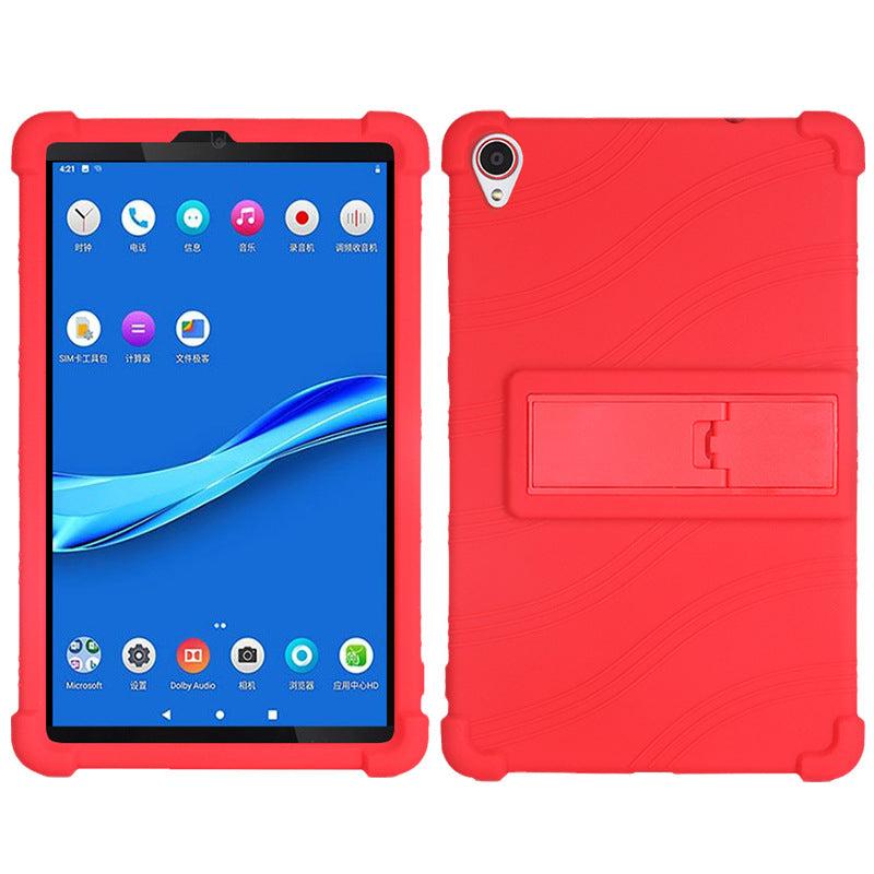 For Lenovo Tab M8 (FHD) TB-8505 / TB-8705 Kickstand Silicone Tablet Case Anti-Slip Kids Friendly Shockproof Soft Cover