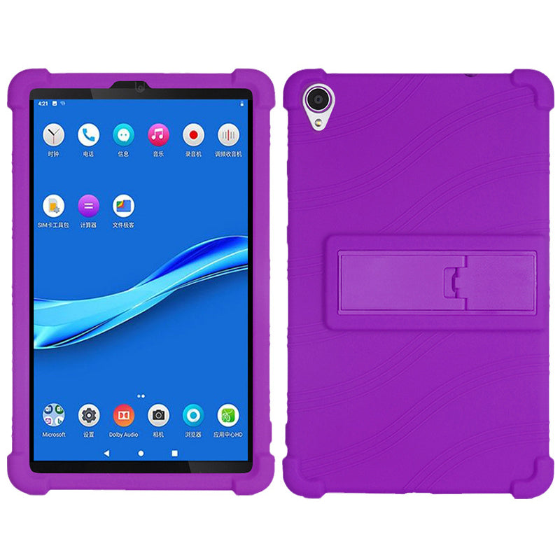 For Lenovo Tab M8 (3rd Gen) / Tab M8 (2nd Gen) TB-8506FS / XS Silicone Protective Cover Anti-Slip Kickstand Tablet Case