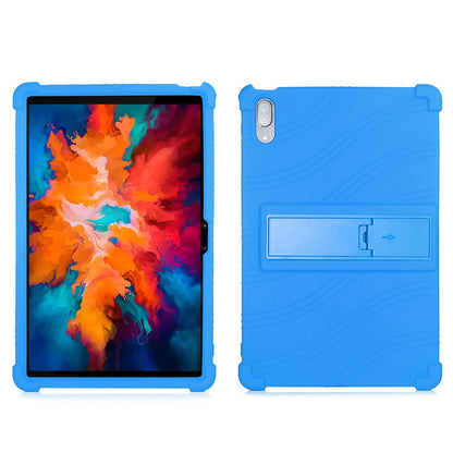 For Lenovo Tab P11 Pro (2020) TB-J706F Anti-Slip Silicone Protective Skin Shockproof Tablet Cover with PC Kickstand