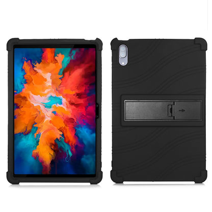 For Lenovo Tab P11 Pro (2020) TB-J706F Anti-Slip Silicone Protective Skin Shockproof Tablet Cover with PC Kickstand