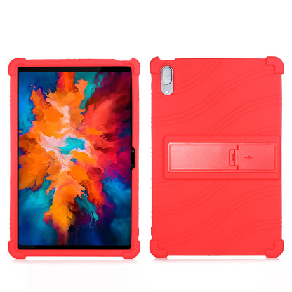 For Lenovo Tab P11 Pro (2020) TB-J706F Anti-Slip Silicone Protective Skin Shockproof Tablet Cover with PC Kickstand