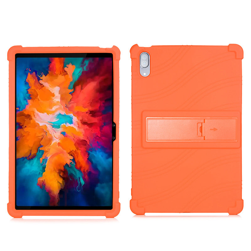 For Lenovo Tab P11 Pro (2020) TB-J706F Anti-Slip Silicone Protective Skin Shockproof Tablet Cover with PC Kickstand