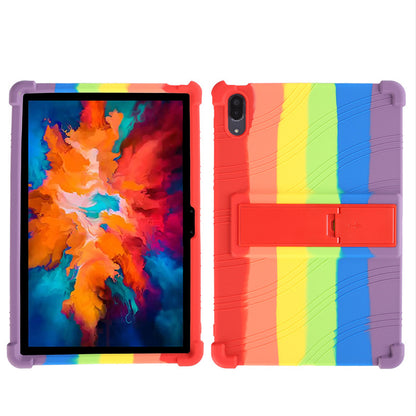 For Lenovo Tab P11 Pro (2020) TB-J706F Anti-Slip Silicone Protective Skin Shockproof Tablet Cover with PC Kickstand