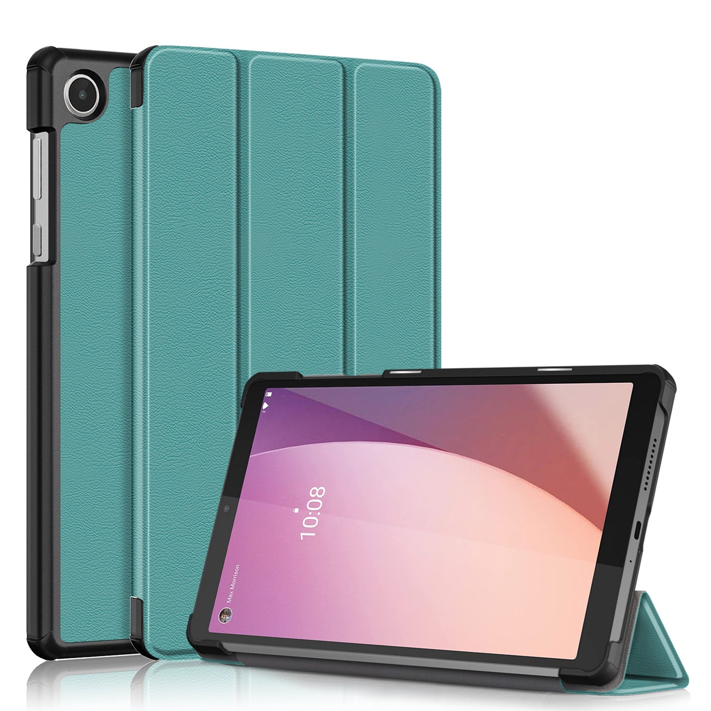 Tablet Case for Lenovo Tab M8 Gen 4 TB-300FU Tri-fold Stand Solid Color PU Leather Tablet Cover