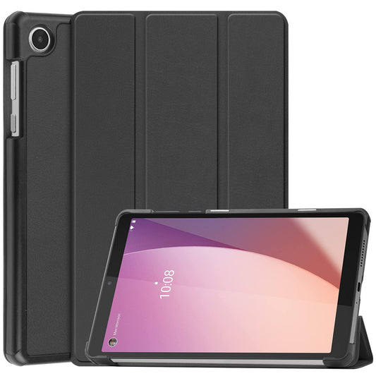 PU Leather Tablet Case for Lenovo Tab M8 Gen 4 , Tri-fold Stand Protective Tablet Cover