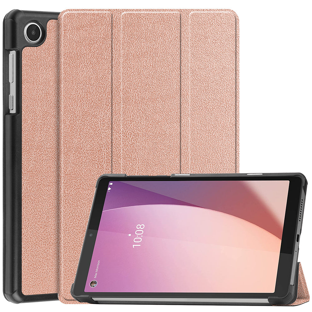 PU Leather Tablet Case for Lenovo Tab M8 Gen 4 , Tri-fold Stand Protective Tablet Cover