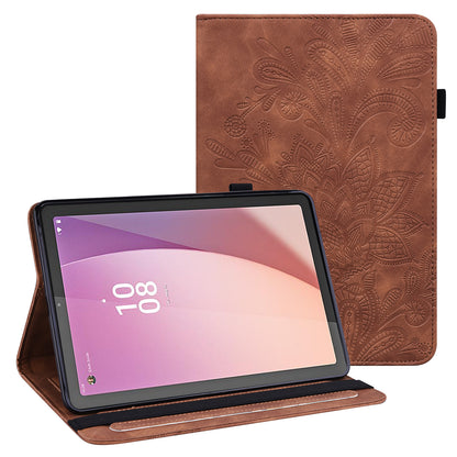 For Lenovo Tab M9 Flower Imprinting Tablet Cover PU Leather Stand Wallet Protective Case