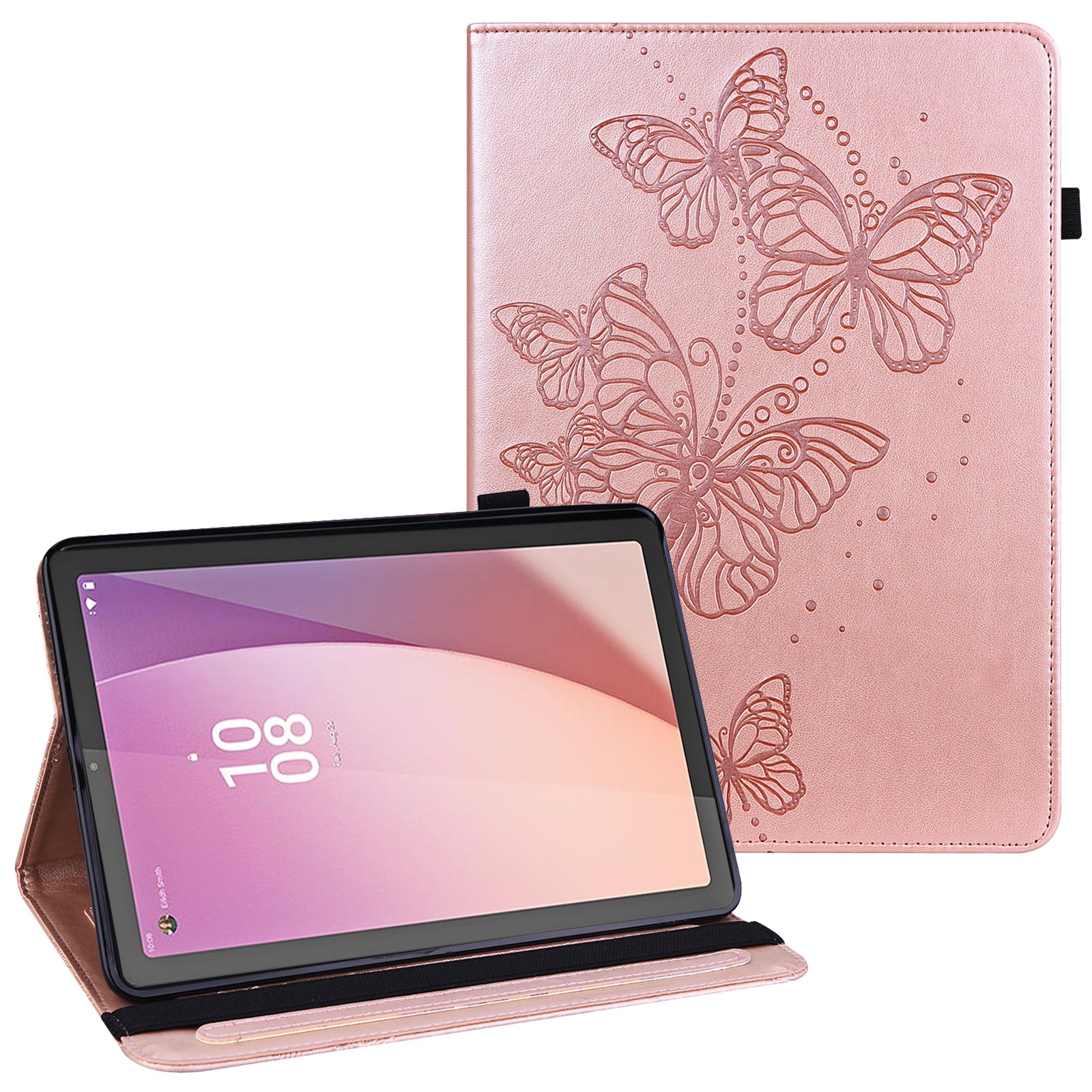 For Lenovo Tab M9 PU Leather Butterfly Imprinted Tablet Stand Cover Card Holder Shockproof Case