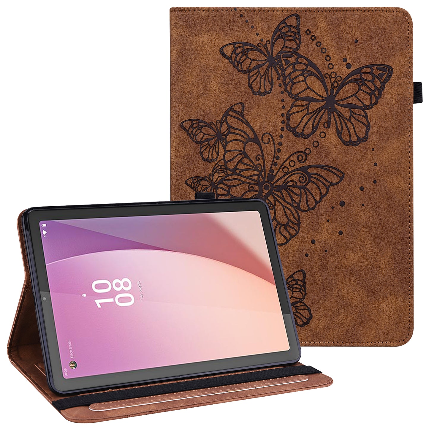 For Lenovo Tab M9 PU Leather Butterfly Imprinted Tablet Stand Cover Card Holder Shockproof Case