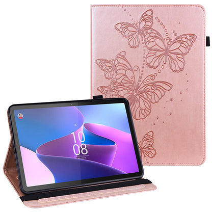 For Lenovo Tab P11 Pro Gen 2 PU Leather Tablet Stand Cover Butterfly Imprinted Card Holder Drop-proof Case