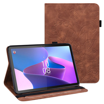 For Lenovo Tab P11 Pro Gen 2 Flower Imprinting PU Leather Tablet Case Drop-proof Wallet Stand Cover