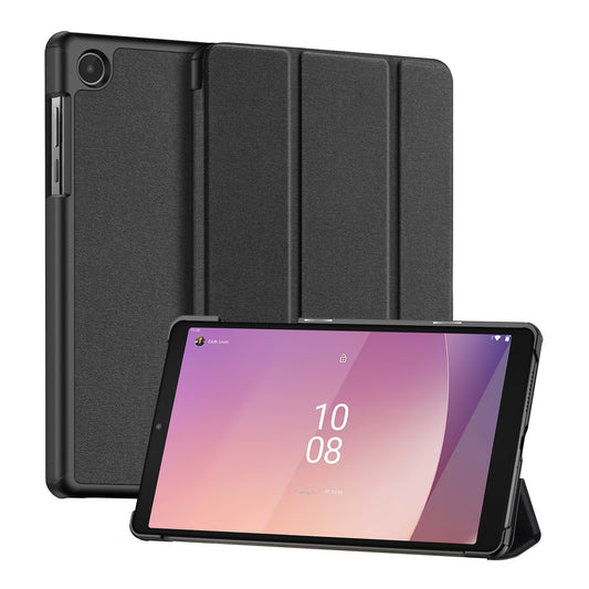 DUX DUCIS Domo Series PU Leather Case for Lenovo Tab M8 Gen 4 Folio Flip Cover Tri-Fold Stand Case