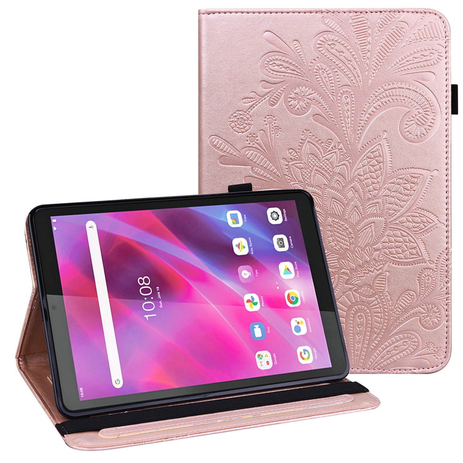 For Lenovo Tab M8 Gen 4 PU Leather Tablet Stand Case Flower Imprinting Wallet Tablet Cover