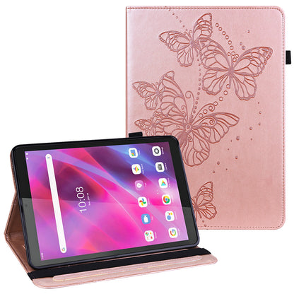 For Lenovo Tab M8 Gen 4 Tablet Leather Case Butterfly Imprinted Card Holder Stand Tablet Cover