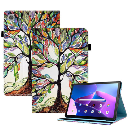 For Lenovo Tab M10 (Gen 3) PU Leather Tablet Case Pattern Printing Stand Card Holder Cover with Elastic Band